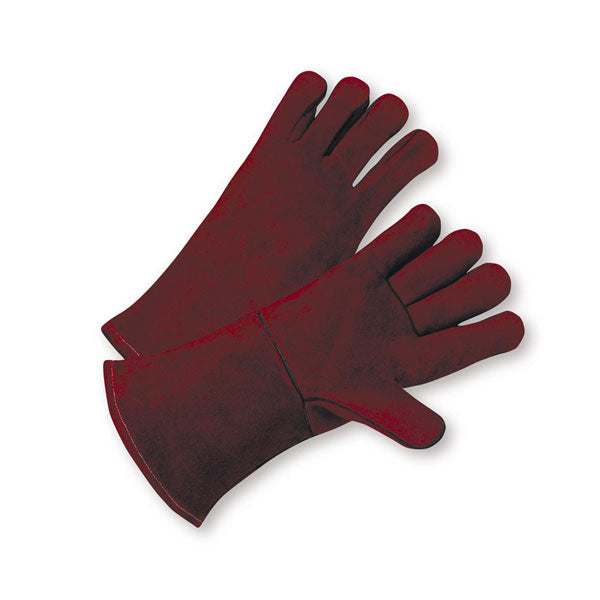 Insulated Leather Wood-Handling Gloves, Marron