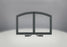 Arched Cast Iron double doors - Painted Wrought Iron H336H-WI