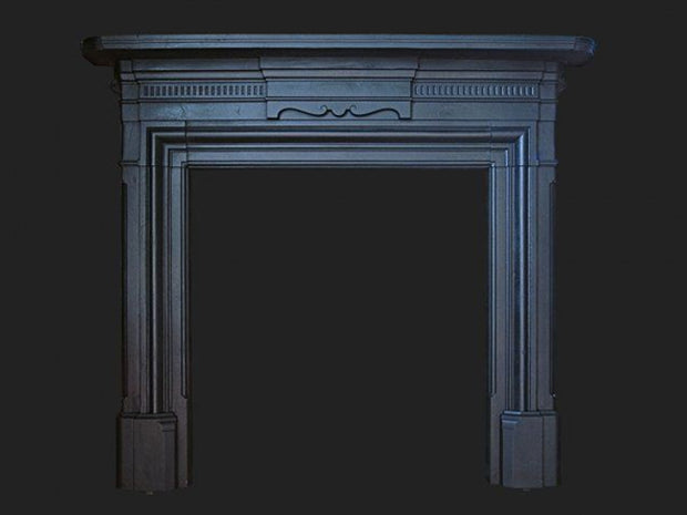 Fireplace Insert Complete With Cast Iron Surround and Door - Traditional- Painted Metallic Black TPI3T-1