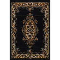 Orian Flame Resistant Rug (Medallion Black)